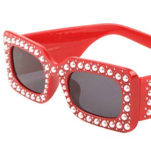Thick Square Rhinestone Fashion Sunglasses